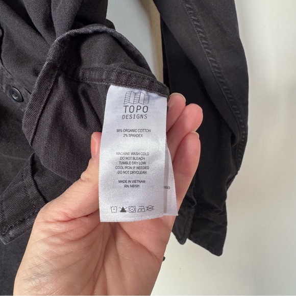 Topo Designs Desert Shirt Black Organic Cotton Button Down Men’s M - Picture 7 of 8